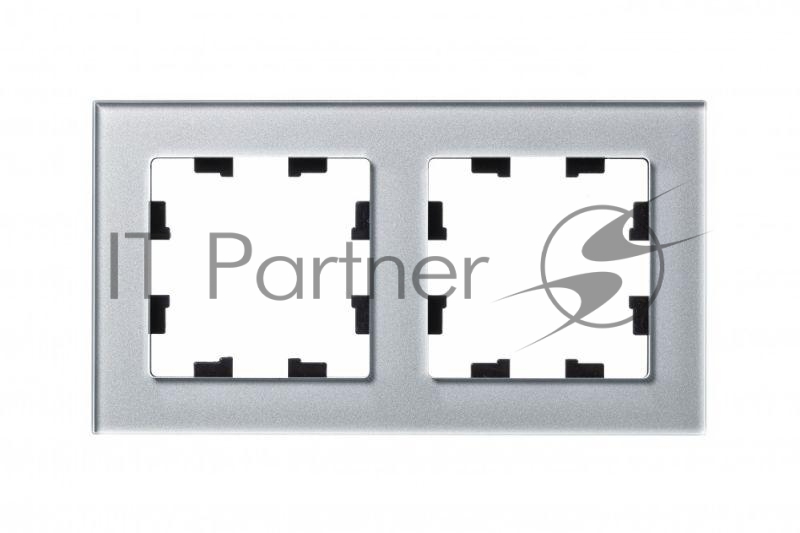 Рамка 2-м AtlasDesign Nature стекло, алюм. SchE ATN320302