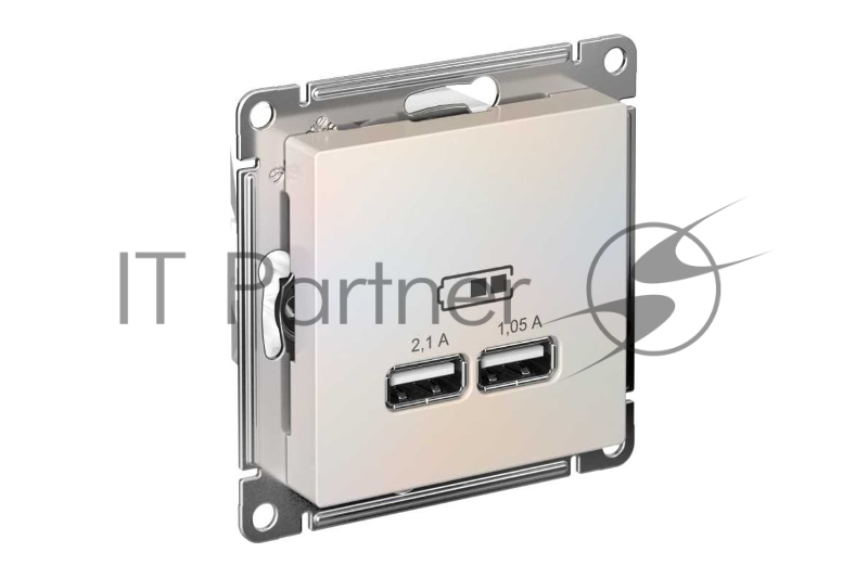 Механизм розетки USB AtlasDesign 5В 1порт х 2.1А 2порта х 1.05А жемчуг SchE ATN000433