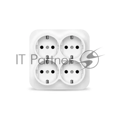 Розетка 4-м ОП 16А IP20 с заземл. белый квадрат IONICH 1449