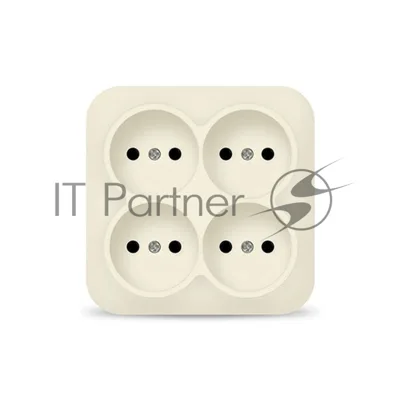 Розетка 4-м ОП 10А IP20 квадрат. без заземл. сл. кость IONICH 1453