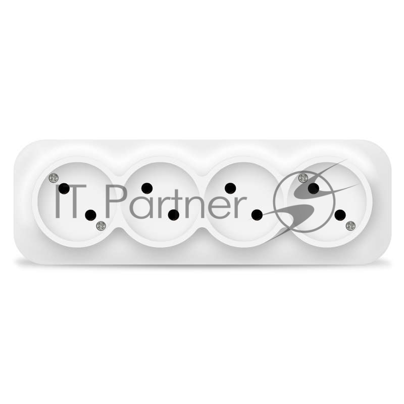 Розетка 4-м ОП 10А IP20 без заземл. белый IONICH 1446