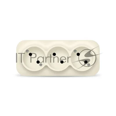 Розетка 3-м ОП 10А IP20 без заземл. сл. кость IONICH 1450