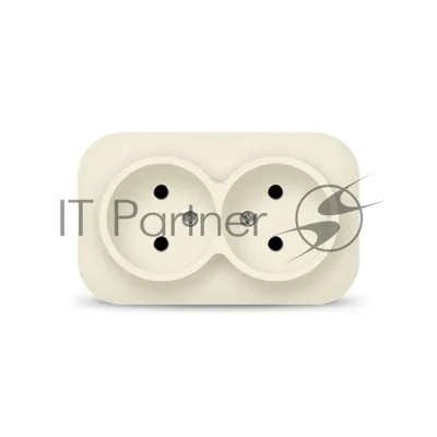 Розетка 2-м ОП 10А IP20 без заземл. сл. кость IONICH 1427