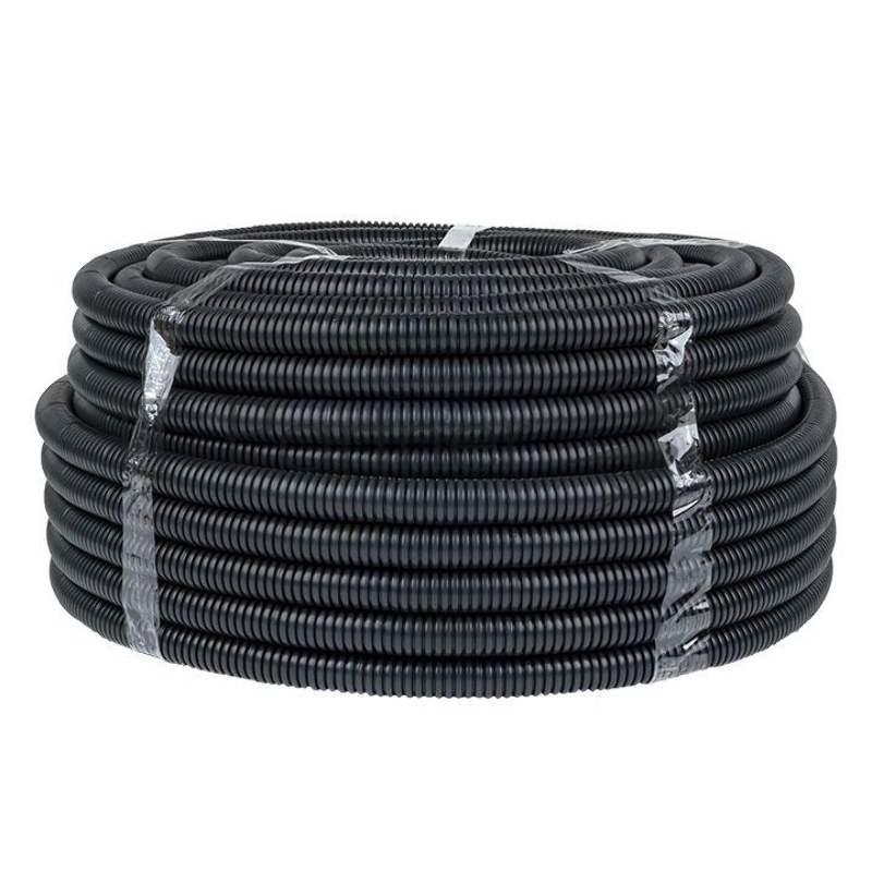Труба гофрированная FRHF d25мм с протяжкой черный (уп.75м) Plast PROxima EKF FRHF-25