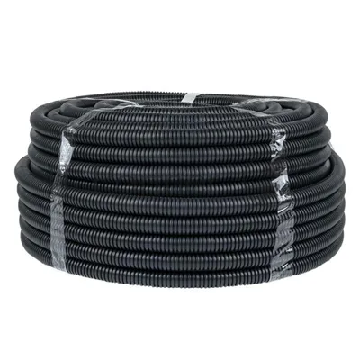 Труба гофрированная FRHF d25мм с протяжкой черный (уп.75м) Plast PROxima EKF FRHF-25