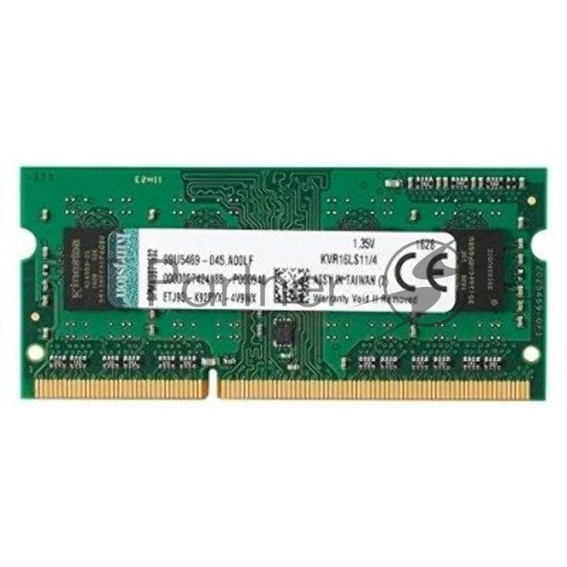 Оперативная память Kingston ValueRAM, DDR3L, 4GB (1x4GB), 1600MHz, CL11, SO-DIMM