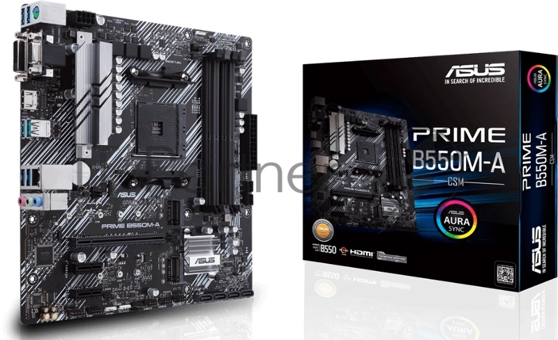 Материнская плата ASUS PRIME B550M-A/CSM, AM4, AMD B550, 4xDDR4, 4xSATA, 2xM.2, 1xPCIe 4.0 x16, 1xPCIe 3.0 x16, 2xPCIe 3.0 x1, 1xVGA, 1xDVI, 1xHDMI, 1x1Gb LAN, 2xUSB-A 10Gbps, 4xUSB-A 5Gbps, 3x3.5 мм, 7.1, mATX