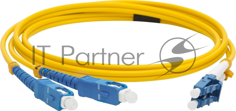 Патч-корд оптический LANMASTER, LSZH, дуплексный, LC/UPC-SC/UPC, SM OS2, 1.0 м