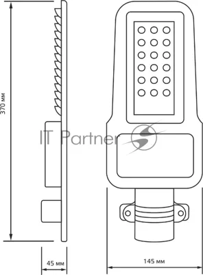 Светильник светодиодный Gauss Qpus 370х145х45 30Вт 5000К 3600лм IP65 110-260В уличный КСС "Ш" 1/6