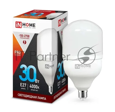 Лампа светодиодная LED-HP-PRO 30Вт 230В 4000К E27 2700лм IN HOME 4690612031071