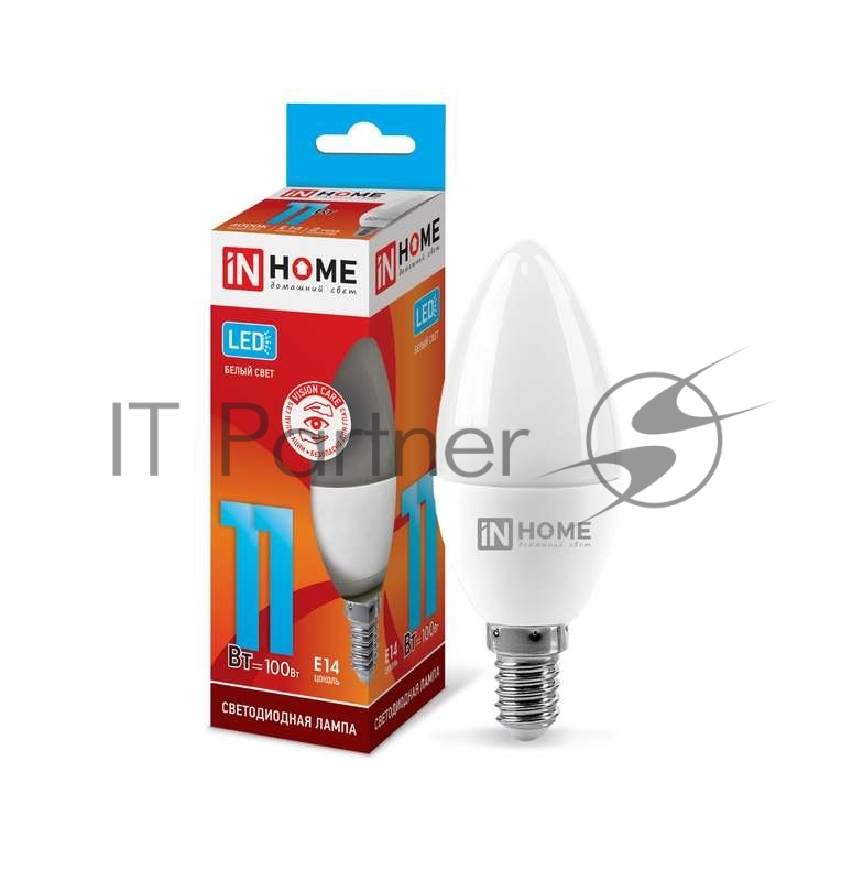 Лампа светодиодная LED-СВЕЧА-VC 11Вт свеча 4000К нейтр. белый E14 1050лм 230В IN HOME 4690612020471