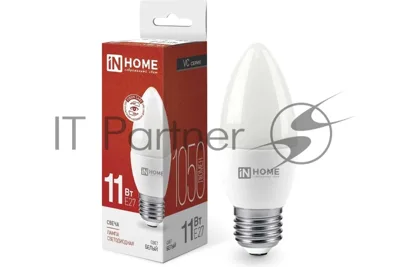 Лампа светодиодная LED-СВЕЧА-VC 11Вт 230В E27 4000К 990лм IN HOME 4690612020495