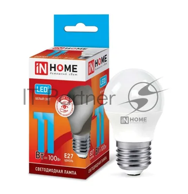 Лампа светодиодная LED-ШАР-VC 11Вт 230В E27 4000К 990лм IN HOME 4690612020617