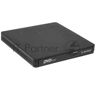 Оптический привод внешний с интерфейсом USB Gembird DVD-USB-03 пластик, черный