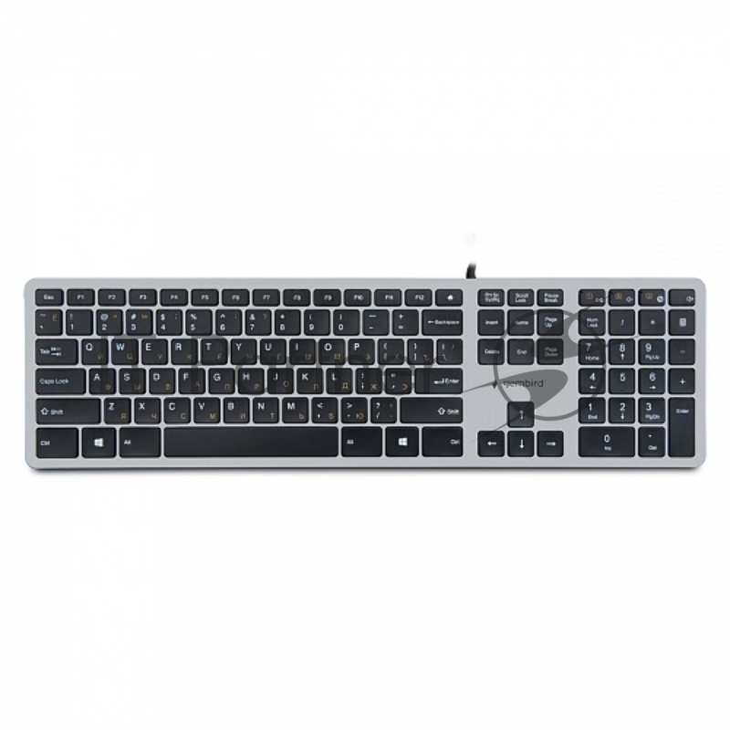 Клавиатура проводная Gembird KB-8420, USB, серый