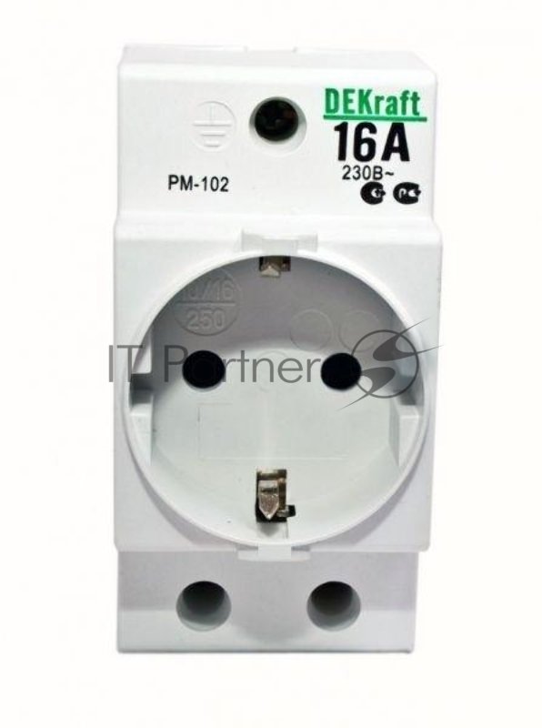 Розетка 16А 220В 2P+PEN на DIN-рейку PM-102 SchE 18012DEK