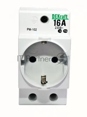 Розетка 16А 220В 2P+PEN на DIN-рейку PM-102 SchE 18012DEK