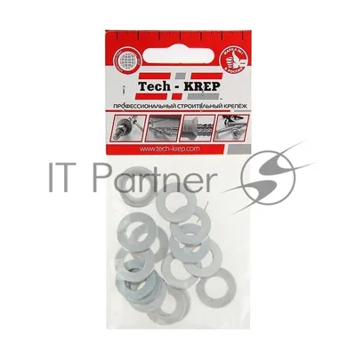 Шайба плоская М10 цинк. DIN 125 (уп.15шт) пакет Tech-Krep 103046