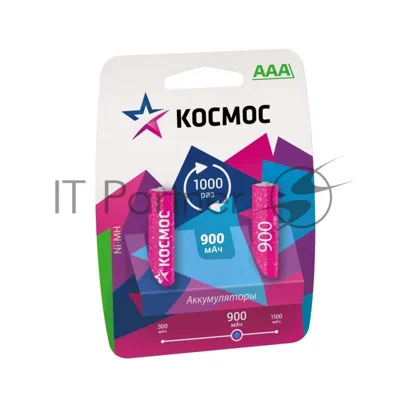 Аккумулятор Космос R03 NI-MN 900 мАч BP-2 (блист.2шт) ЦЕНА ЗА 1 шт