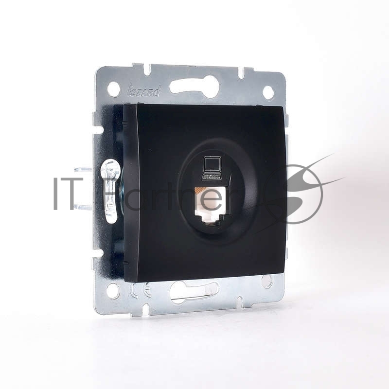 Механизм розетки компьютерн. 1-м СП KARINA RJ45 черный бархат LEZARD 707-4288-139