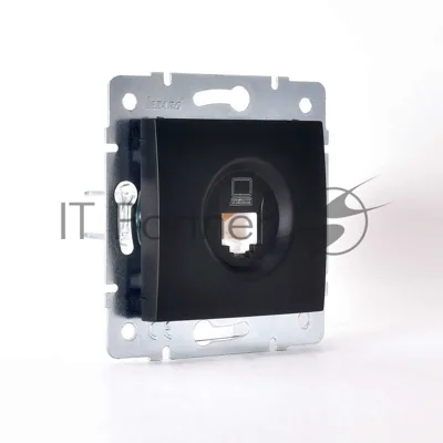 Механизм розетки компьютерн. 1-м СП KARINA RJ45 черный бархат LEZARD 707-4288-139