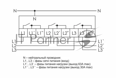 Реле контроля напряжения CP-723 (трехфазное; два режима работы - три однофазных реле или трехфазное реле напряжения; монтаж на DIN-рейке; 100…450 AC 3NO 3х63А) F&F EA04.009.015