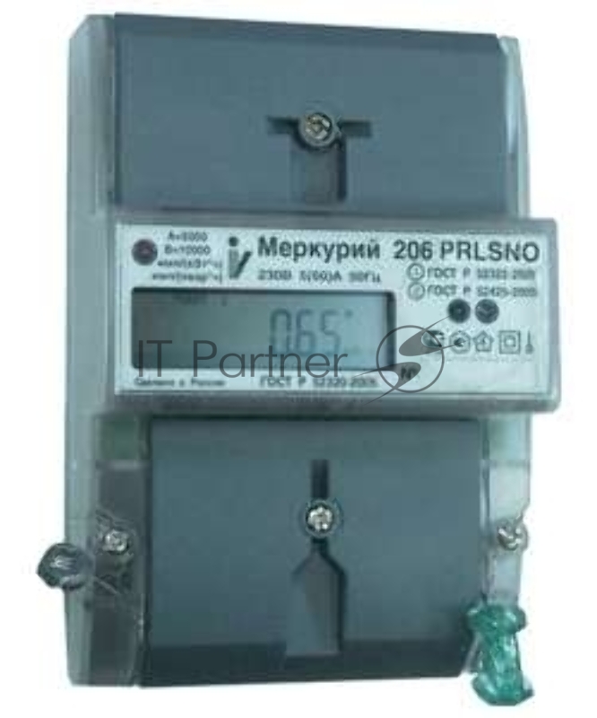 Счетчик "Меркурий" 206 RN 1ф 5-60А 1.0/2.0 класс точн. многотариф. оптопорт RS485 ЖКИ Моск. вр. Инкотекс М0000051785