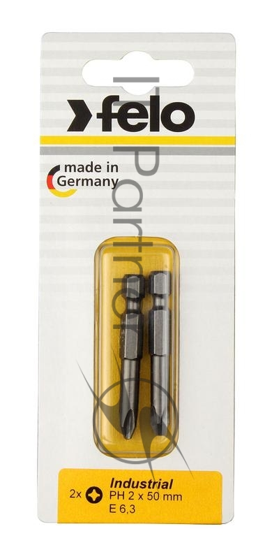 Бита крестовая PH 2х50 серия Industrial (уп.2шт) в блистере Felo 03202536