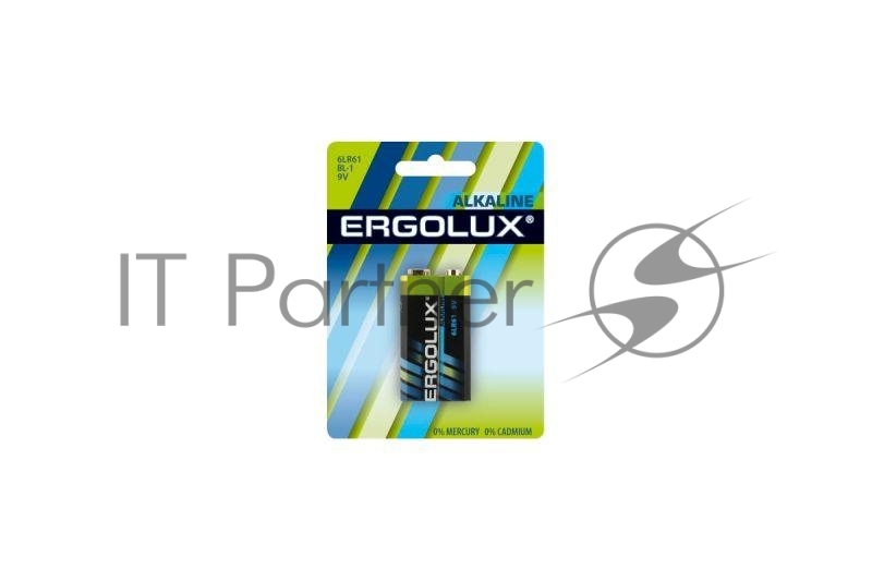 Элемент питания алкалиновый Ergolux "крона" 6LR61 BL-1 6LR61 BL-1 9В Alkaline (блист.1шт)