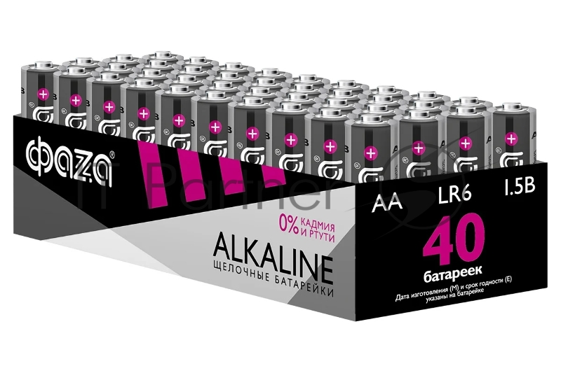 Элемент питания щелочной LR6 Alkaline Pack-40 (уп.40шт) ФАZА 5023017, 1.5 В