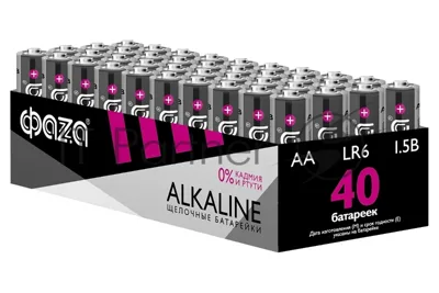Элемент питания щелочной LR6 Alkaline Pack-40 (уп.40шт) ФАZА 5023017, 1.5 В