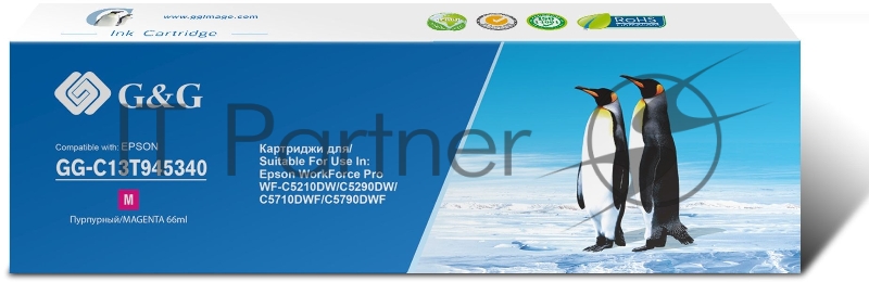 Картридж струйный G&G GG-C13T945340 пурпурный (66мл) для Epson WorkForce Pro WF-C5290DW/C5790DW