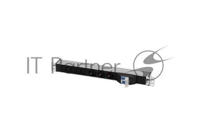 Блок роз. 32А 19" Rem-32 с авт., 3 Sсhuko, 5 IEC 60320 C13, алюм., колодка