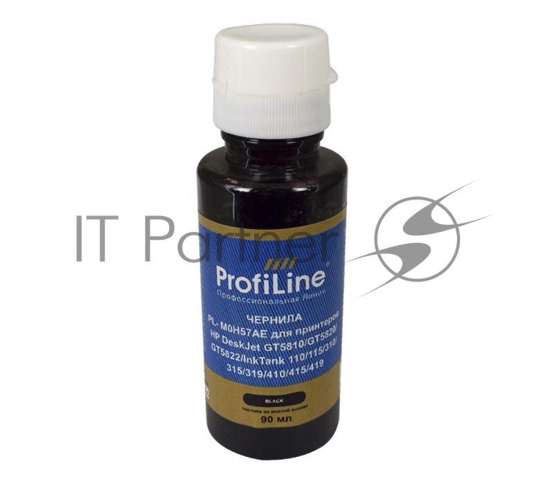 Чернила ProfiLine PL-M0H57AE (GT51) для принтеров HP DeskJet GT5810/GT5820/GT5822/InkTank 110/115/310/315/319/410/415/418 на водной основе черный 90 мл