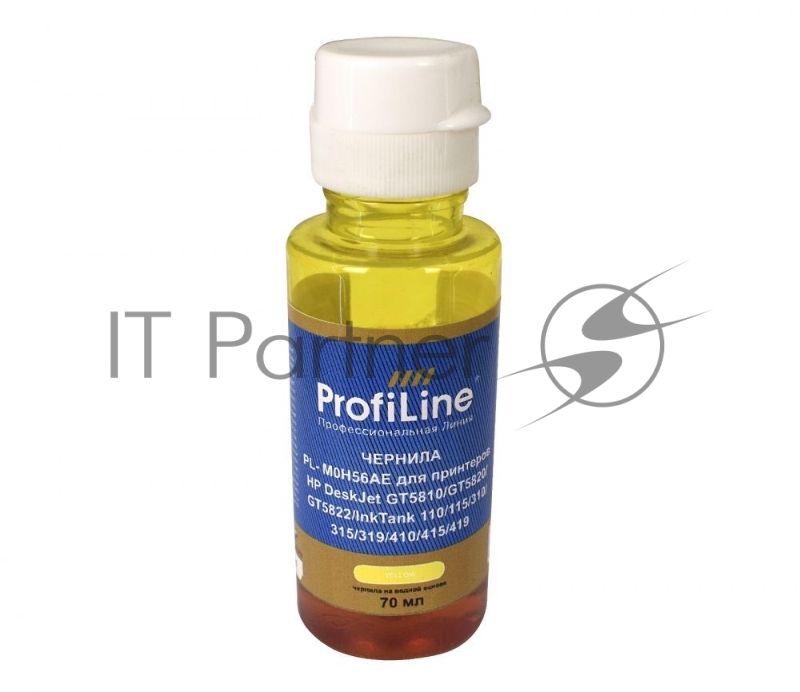 Чернила ProfiLine PL-M0H56AE (GT52) для принтеров HP DeskJet GT5810/GT5820/GT5822/InkTank 110/115/310/315/319/410/415/418 на водной основе Yellow 70 мл