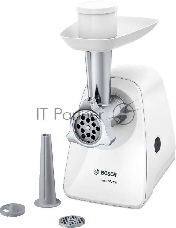 Мясорубка электрическая Bosch MFW2510W белый, 1500 Вт, 1.7 кг/мин, защита от перегрузки, насадки - 3