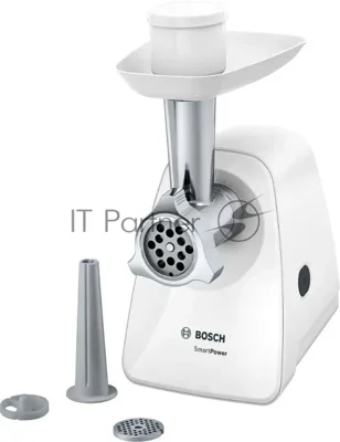 Мясорубка электрическая Bosch MFW2510W белый, 1500 Вт, 1.7 кг/мин, защита от перегрузки, насадки - 3