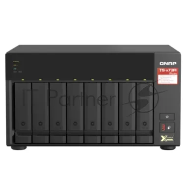 Сетевое хранилище без дисков SMB QNAP TS-873A-8G NAS, 8 trays 3,5"/2,5", 2x2,5 GbE BASE-T, 2 x M.2 NVMe 2280 slots, quad-core AMD Ryzen V1500B 2,2 GHz, 8 Gb SO-DIMM DDR4 (1 x 8 Gb) up to 64Gb (2x32 Gb)