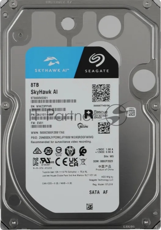 Жесткий диск HDD Seagate SkyHawk AI 8Tb 7200rpm SATA 256Mb 3.5"