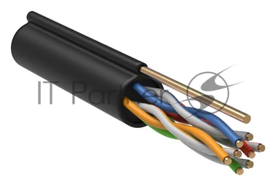 Кабель связи витая пара F/UTP кат. 5E 4 пары LDPE 1м трос черный GENERICA ITK BC3-C5E04-359-305-G