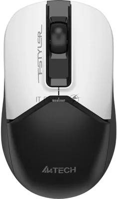 Мышь беспроводная A4Tech Fstyler FG12 белый/черный, 1200 dpi, радиоканал, USB, кнопки - 3