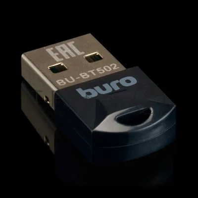 Адаптер USB Buro Bluetooth 5.0+EDR class 1.5 20м черный