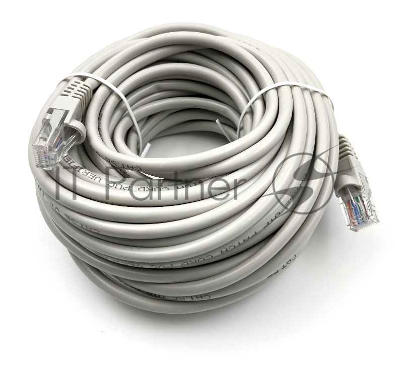 Патч-корд Buro UTP cat.5e 15м серый RJ-45 (m)-RJ-45 (m)