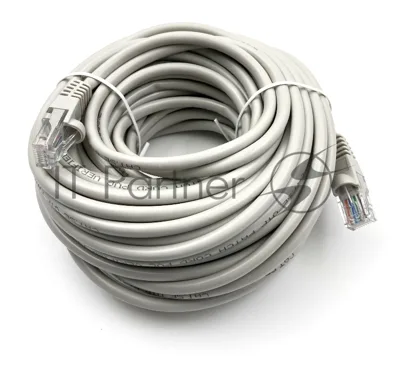 Патч-корд Buro UTP cat.5e 15м серый RJ-45 (m)-RJ-45 (m)