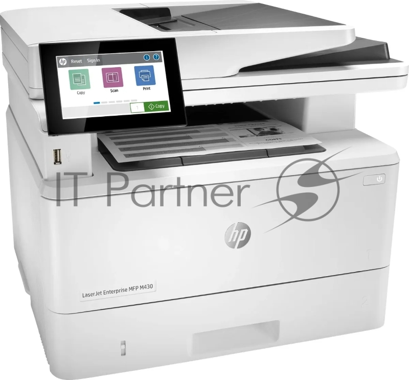 МФУ лазерное HP LaserJet Enterprise M430f (3PZ55A), A4, ч/б, печ. до 40 стр/мин., скан. до 29 стр/мин., 1200 x 1200 dpi (печать) 600x600dpi (скан), USB, RJ-45, Air Print, Mopria