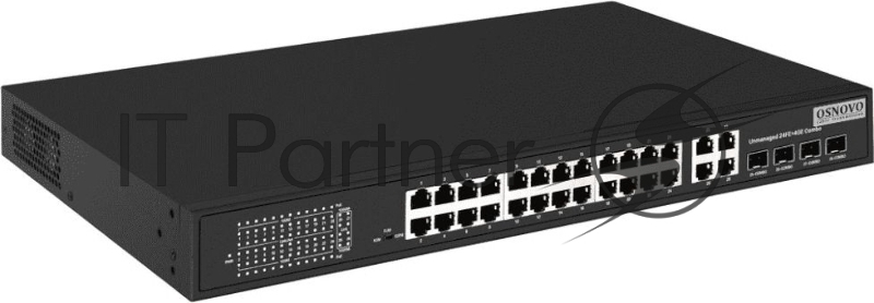 Коммутатор Osnovo SW-62422(400W) 26x100Mb 24PoE+ 400W неуправляемый