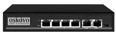 Коммутатор Osnovo SW-20600/A(80W) 6x100Mb 4PoE+ 80W неуправляемый