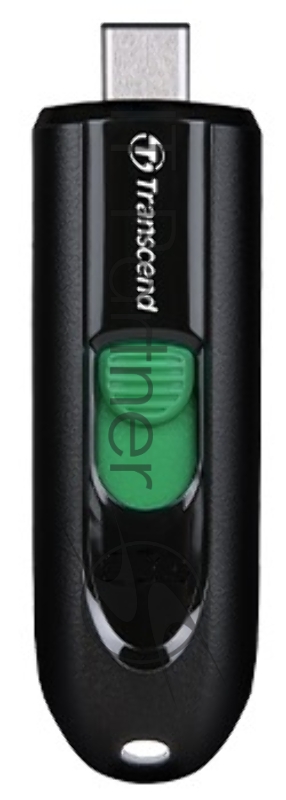 Флешка USB Transcend JetFlash 790С (TS64GJF790C), 64Gb, USB 3.0 Type-C, R/W 90/60, черный/зеленый