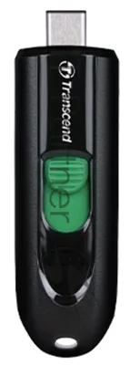 Флешка USB Transcend JetFlash 790С (TS64GJF790C), 64Gb, USB 3.0 Type-C, R/W 90/60, черный/зеленый