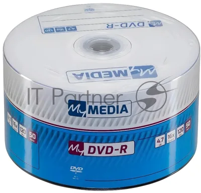 Диск DVD-R MyMedia 4.7Gb 16x Pack wrap (50шт) Color Printable (69202)
